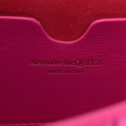 Alexander McQueen Lambskin Pleated Skull Small Chain Crossbody Bag Fuchsia 6 of 12