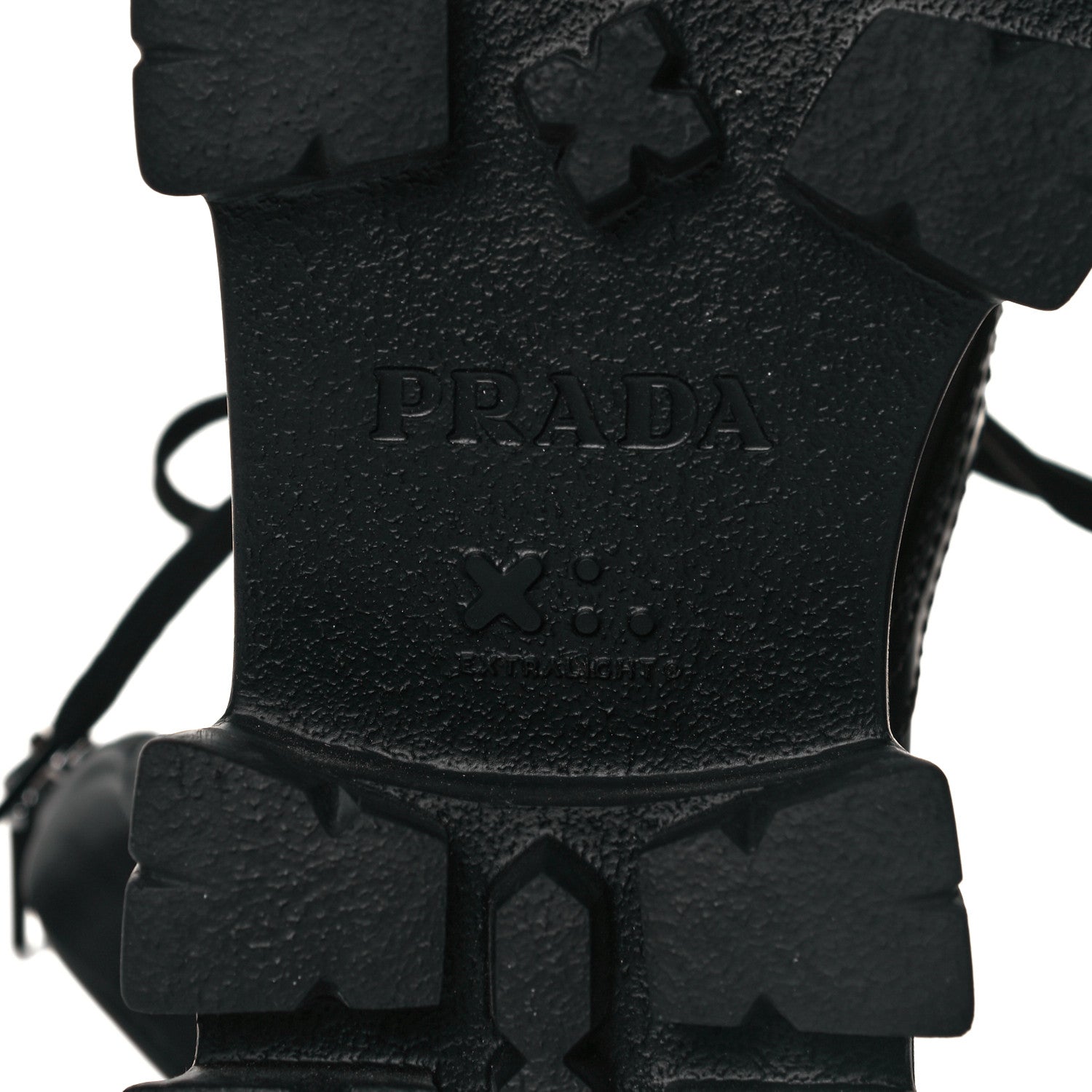 Prada Spazzolato Rois Nylon Metal Triangle Logo Monolith Pouch Pocket 55mm Boots 36.5 Black 6 of 6