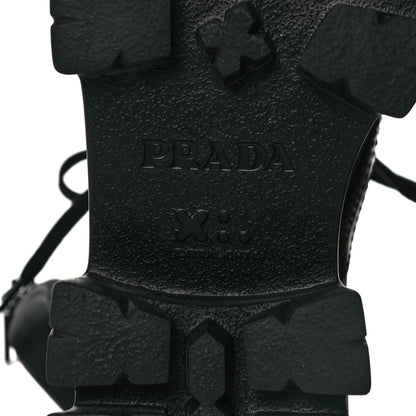 Prada Spazzolato Rois Nylon Metal Triangle Logo Monolith Pouch Pocket 55mm Boots 36.5 Black 6 of 6