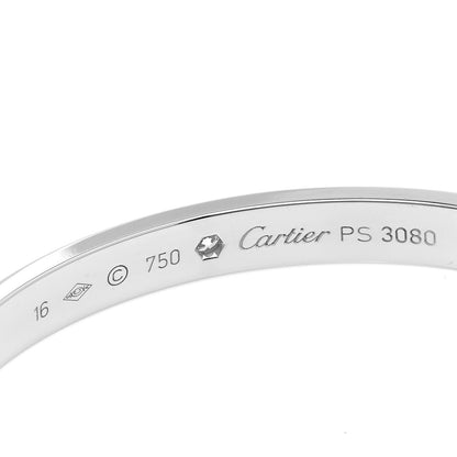 Cartier 18K White Gold 1 Diamond LOVE Cuff Bracelet 16 4 of 4