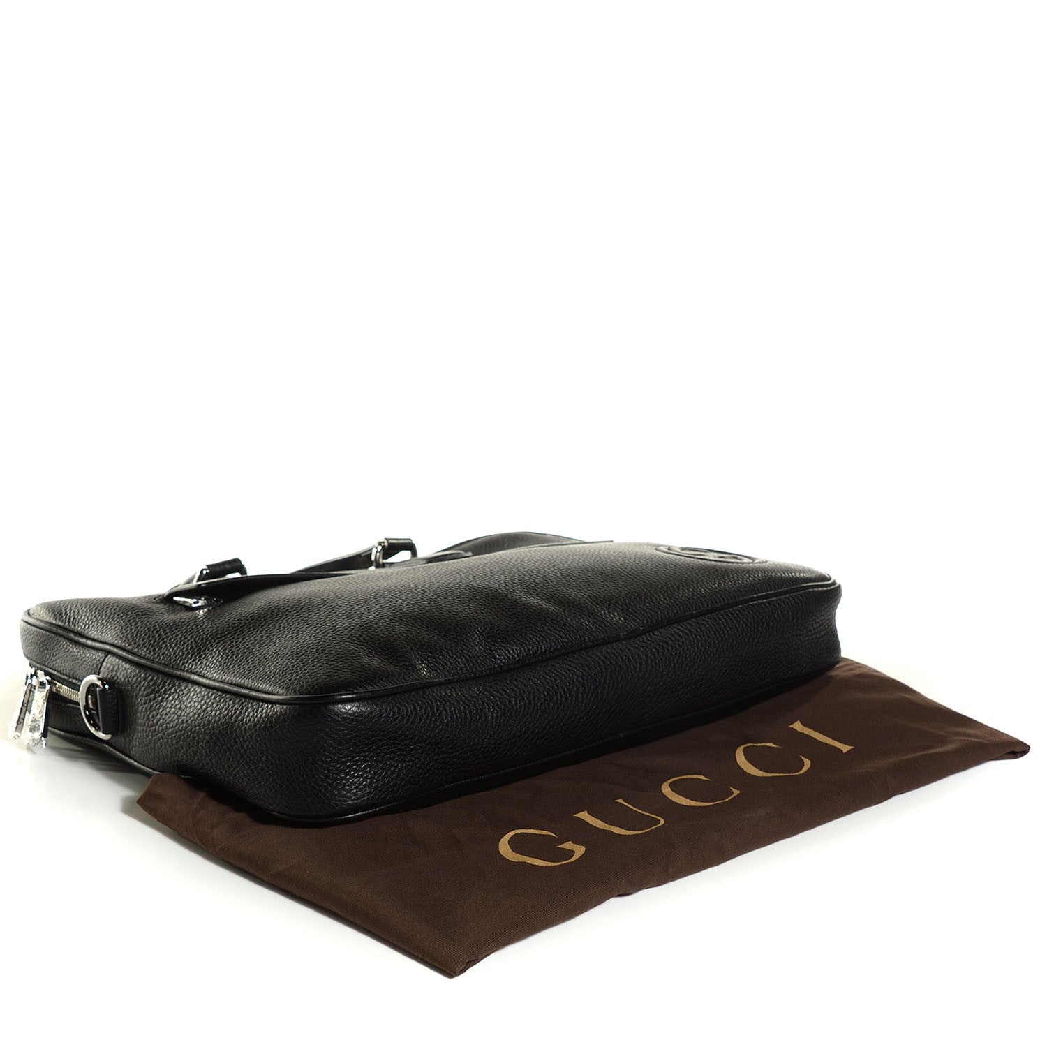 Gucci Pebbled Calfskin Large Soho Briefcase Black 4 of 8