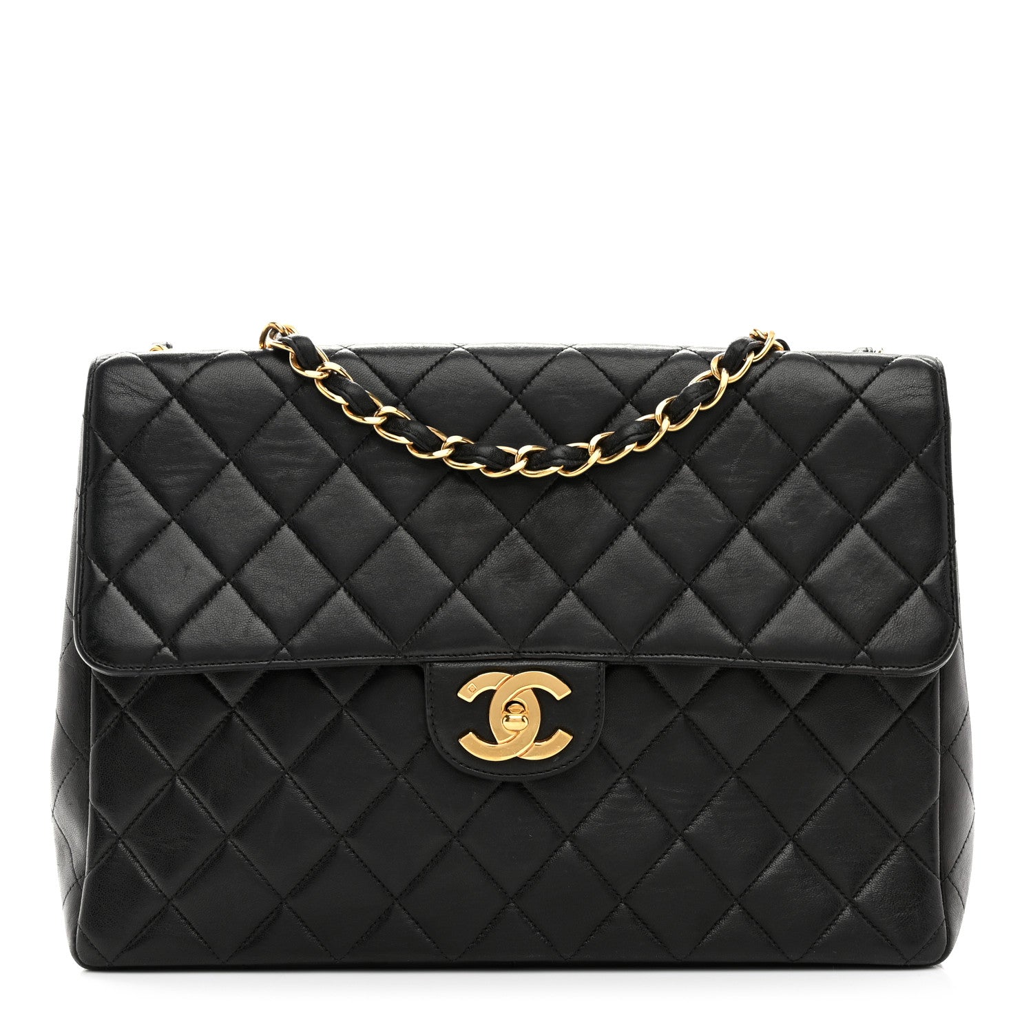 Chanel Lambskin Quilted Jumbo Single Flap Black 1 of 13