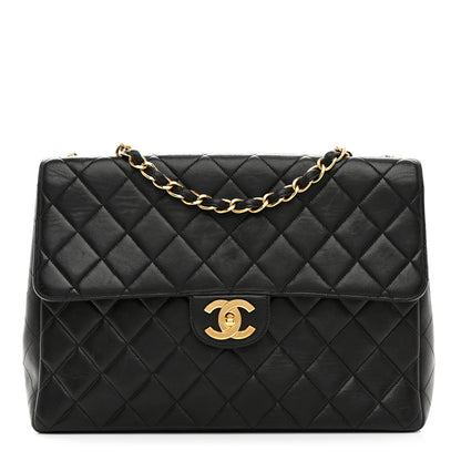Chanel Lambskin Quilted Jumbo Single Flap Black 1 of 13