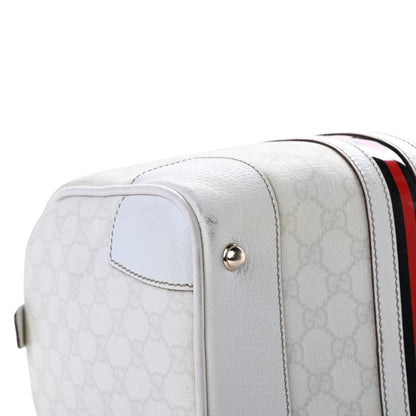 Gucci GG Plus Monogram Web Large Carry On Duffle Bag White 9 of 18