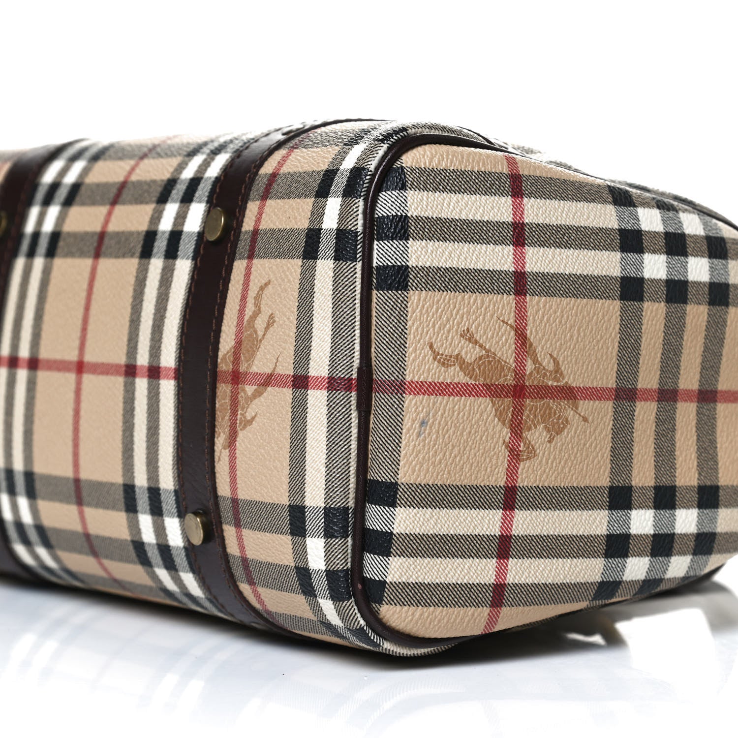 Burberry Haymarket Check Studded Bowler Brown 7 of 10