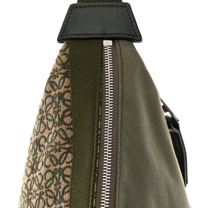 Loewe Jacquard Anagram Calfskin Anton Sling Avocado Green 8 of 10