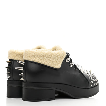 Gucci Calfskin Faux Shearling Studded Victor Ankle Boots 38.5 Black Mystic White 5 of 10