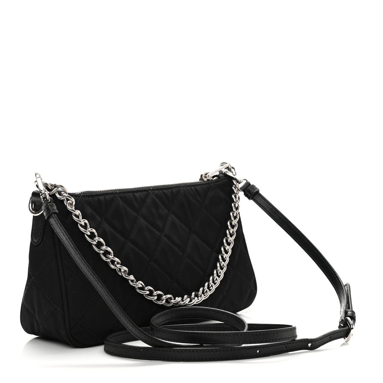 Prada Nylon Tessuto Impuntu Quilted Crossbody Bag Black 3 of 10