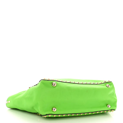 Valentino Garavani Vitello Small Rockstud Tote Green Fluo 4 of 12