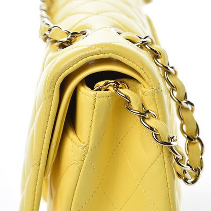 Chanel Lambskin Quilted Medium Double Flap Yellow 14 of 17