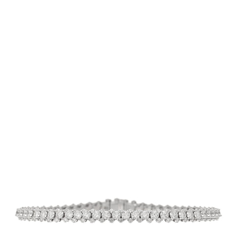 18K White Gold Diamond Triple Row Bracelet