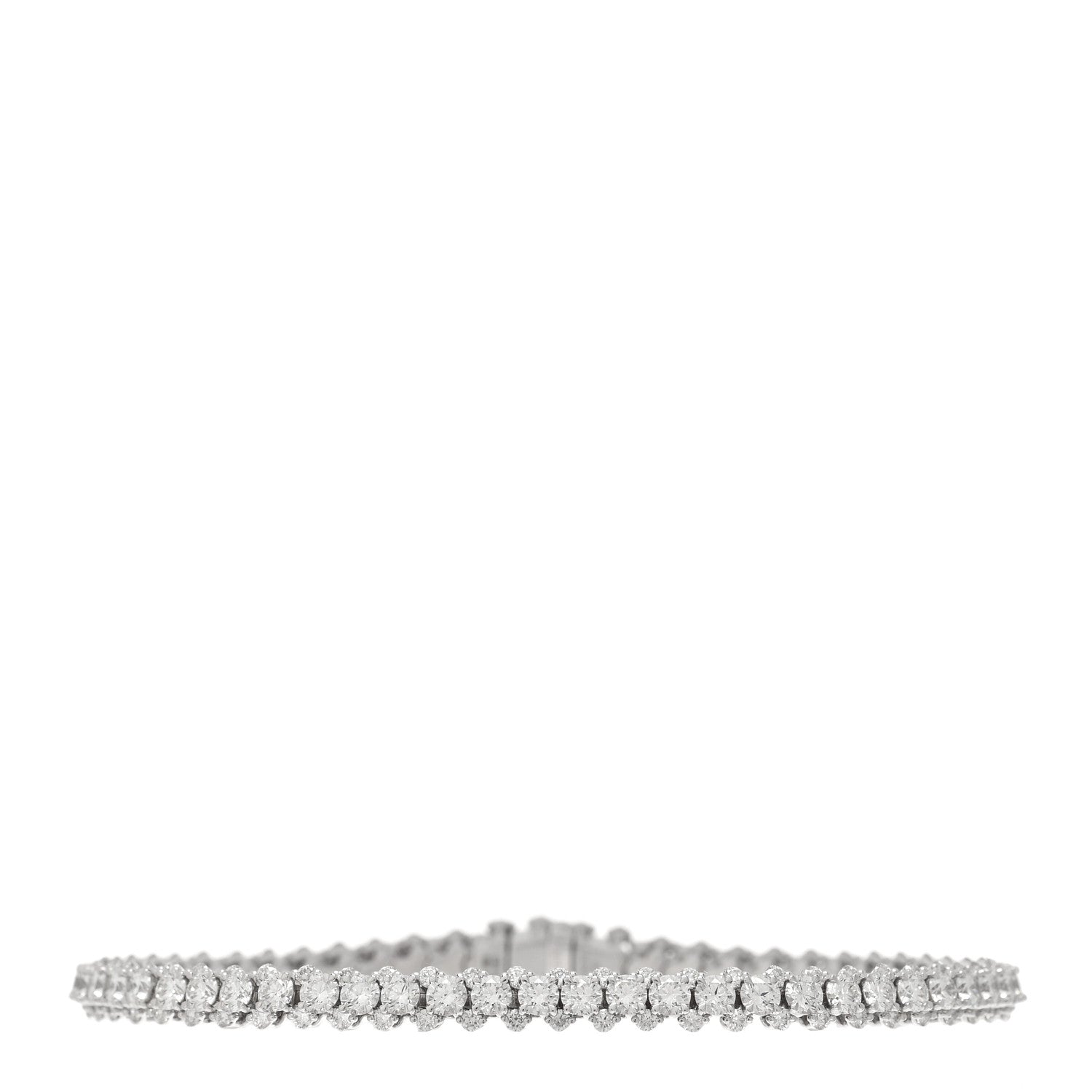 Graff 18K White Gold Diamond Triple Row Bracelet 1 of 4