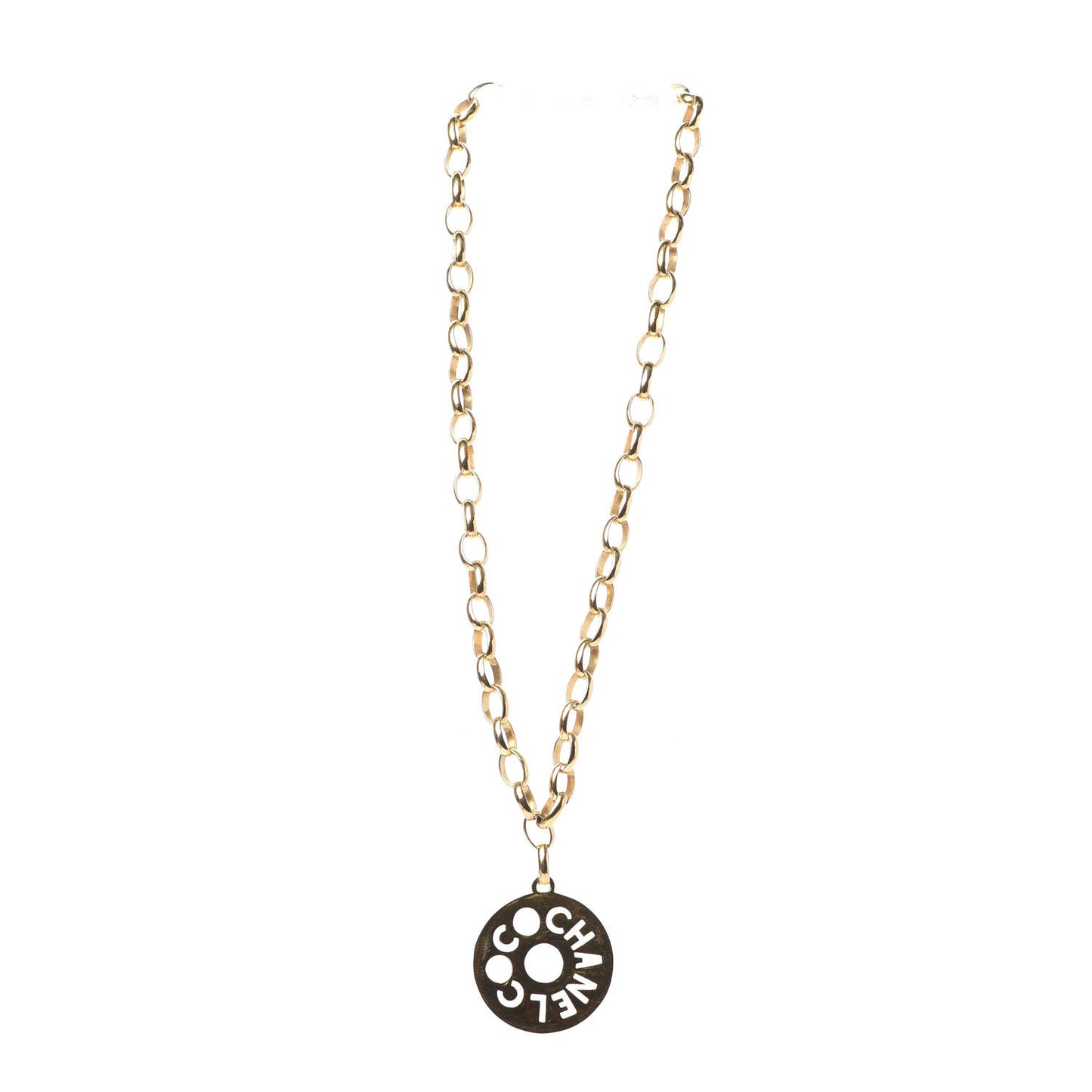Oversized Coco Pendant Necklace Gold