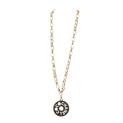 Chanel Oversized Coco Pendant Necklace Gold 2 of 6