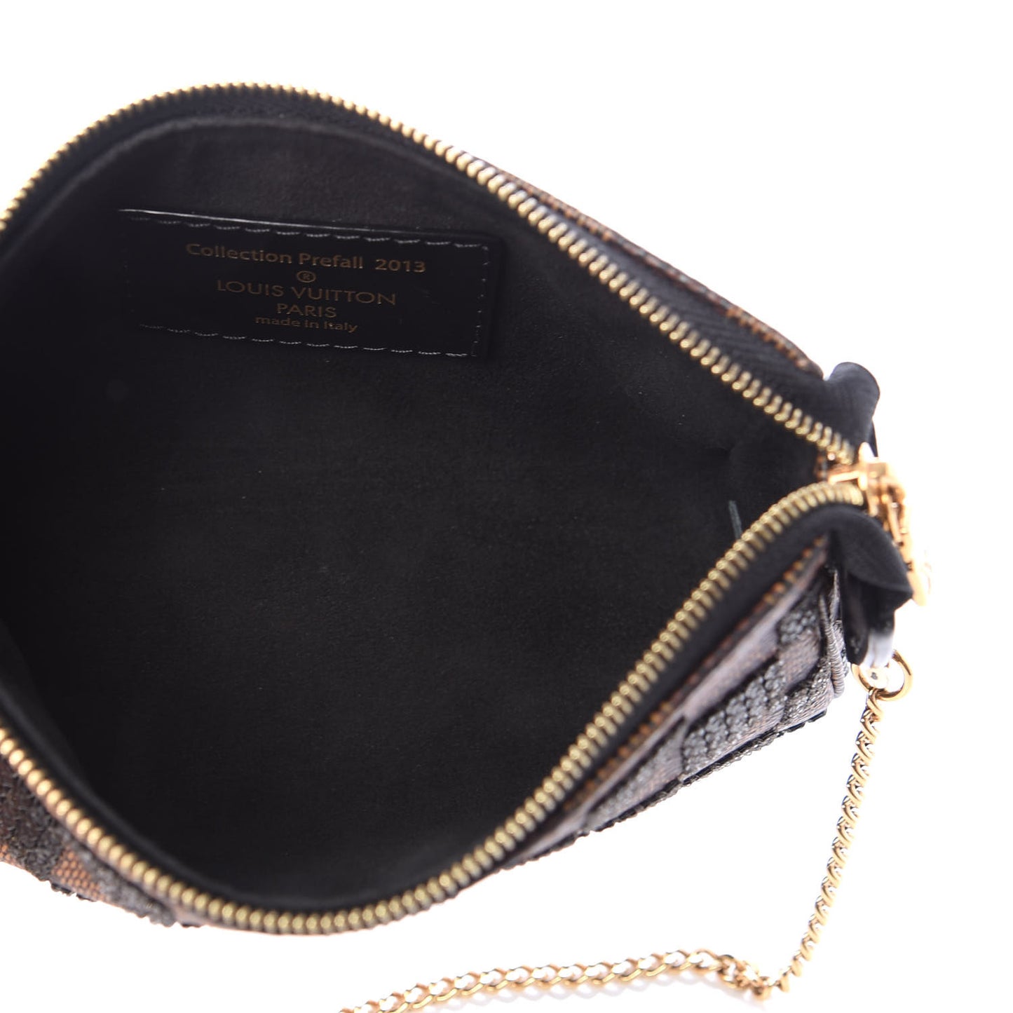 Damier Paillettes Mini Pochette Accessories Black