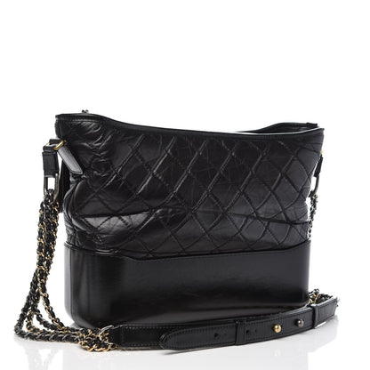 Chanel Aged Calfskin Quilted Medium Gabrielle Hobo Black 4 of 11