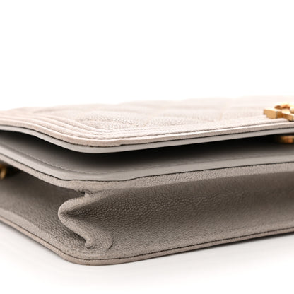 Chanel Caviar Quilted Boy Wallet On Chain WOC Grey 10 of 14
