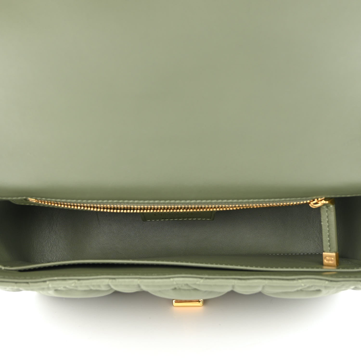 Christian Dior Calfskin Macrocannage Medium Caro Bag Cedar Green 5 of 10