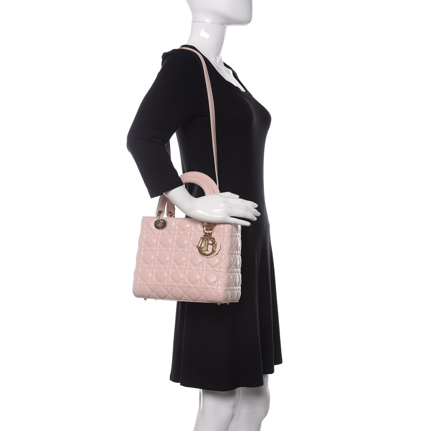 Lambskin Cannage Medium Lady Dior Light Pink