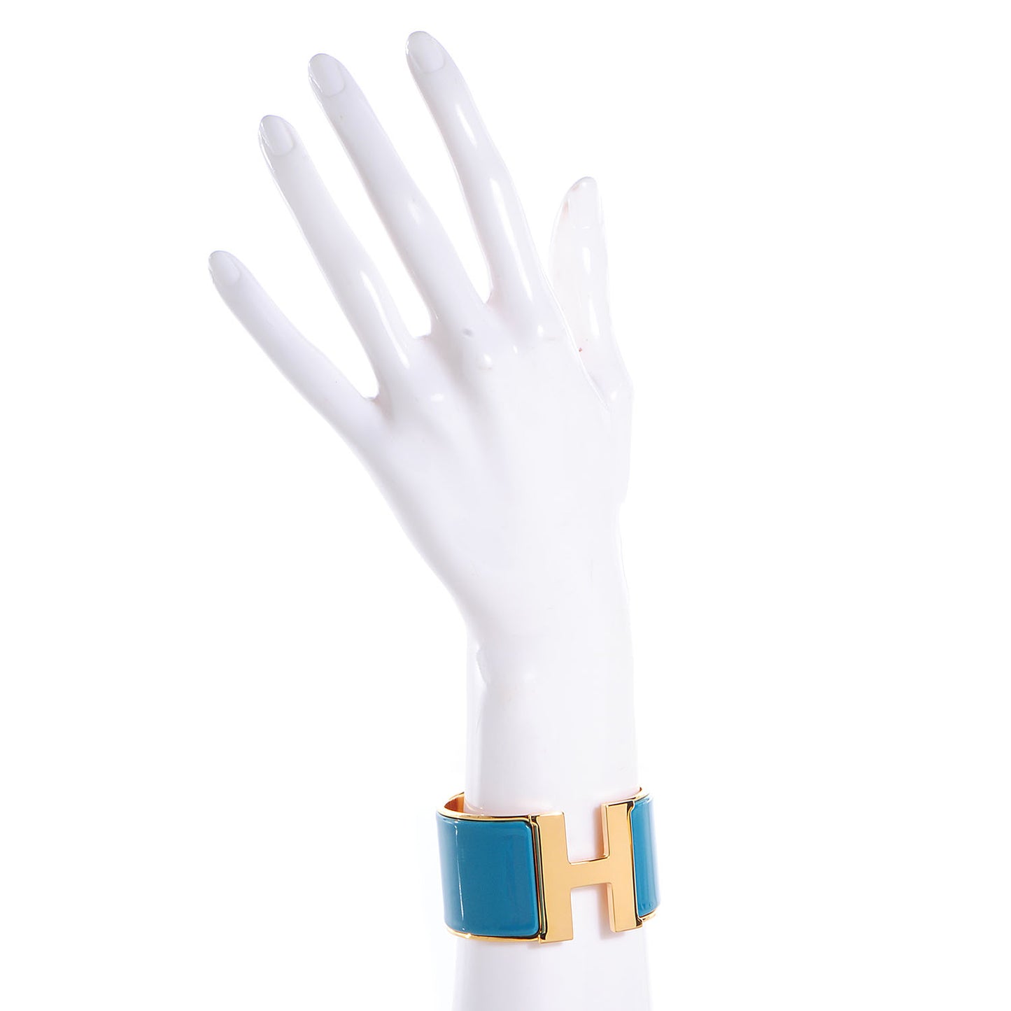 Enamel Extra Wide Clic Clac H Bracelet PM Turquoise