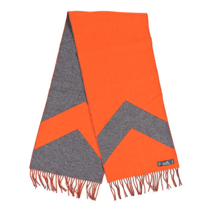 Hermes Cashmere Casaque Chevron Muffler Geranium Gris Flanelle 2 of 3