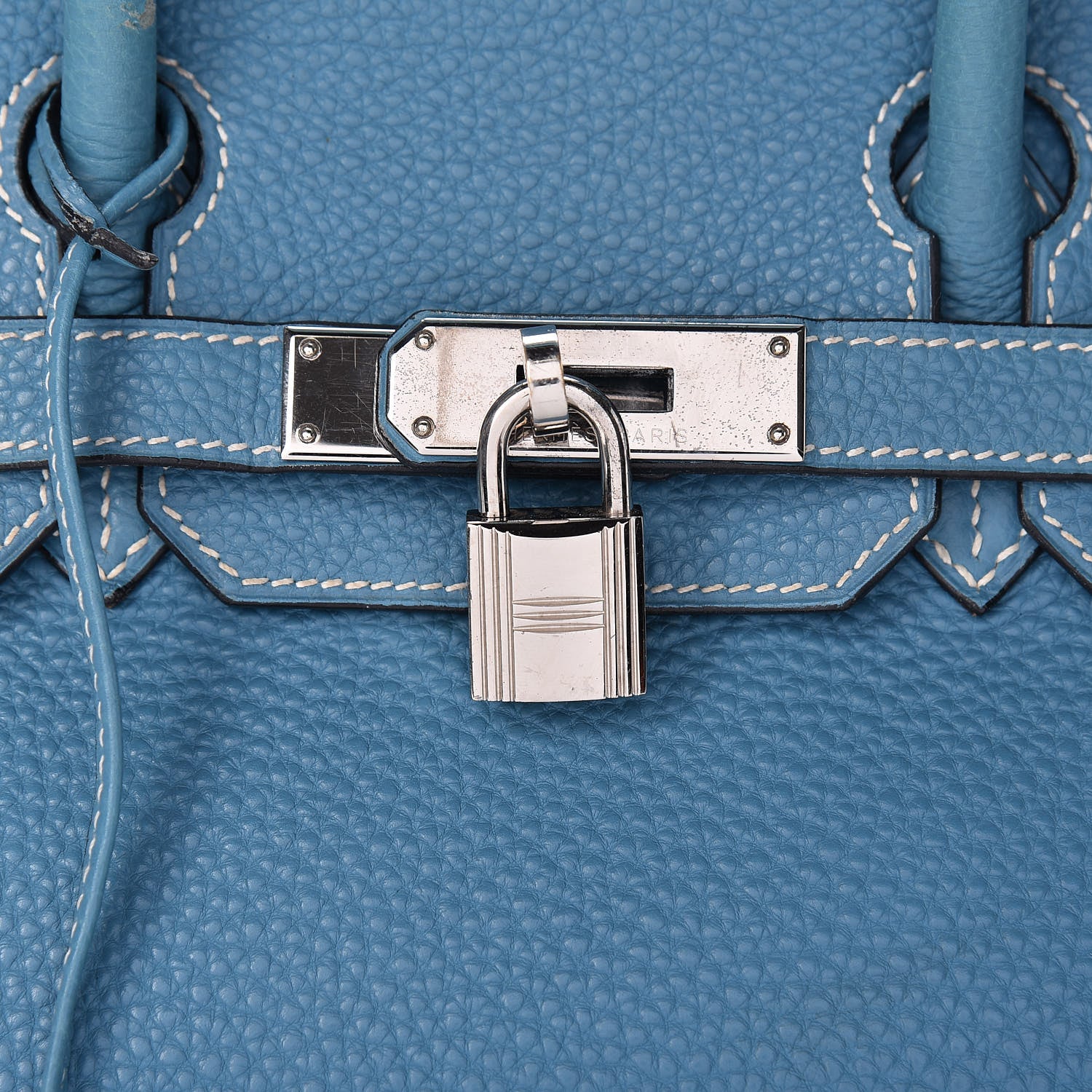 Hermes Taurillon Clemence Birkin 30 Blue Jean 41 of 51