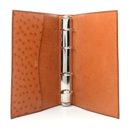 Hermes Ostrich Notebook Cover Cognac 5 of 9