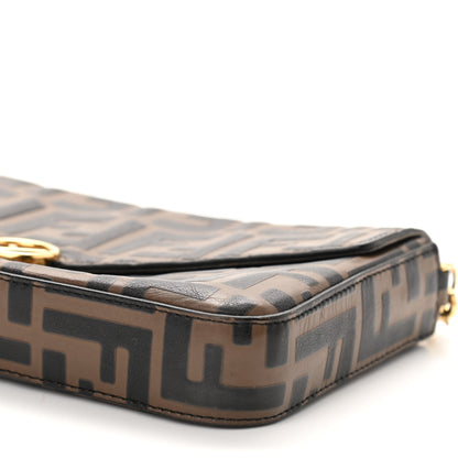 Fendi Vitello Soft F is Fendi Bi-Color FF 1974 Embossed Envelope Wallet on Chain Maya Black 10 of 11