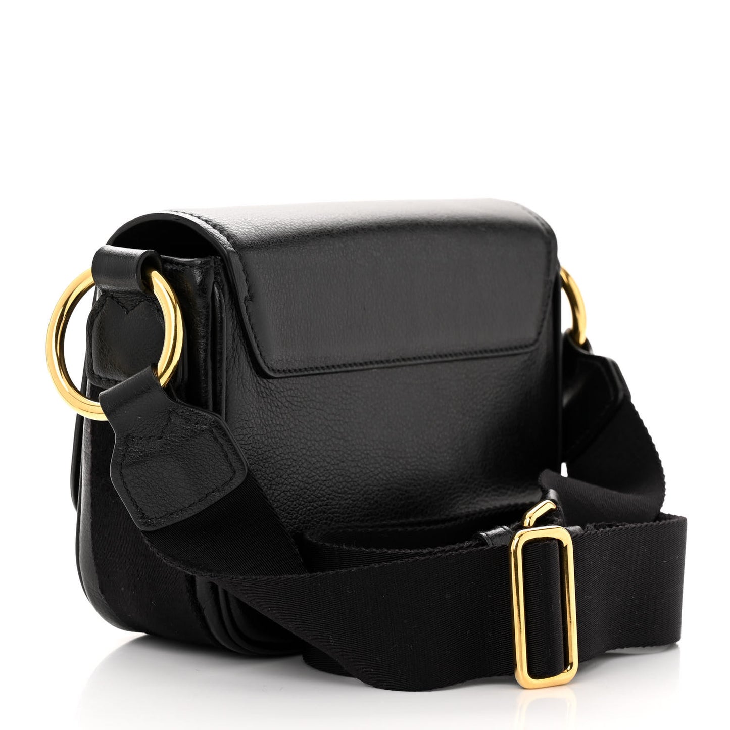Glace Calfskin Shoulder Bag Black