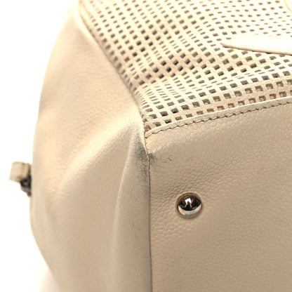 Chanel Caviar Perforated Bowler Beige 9 of 14