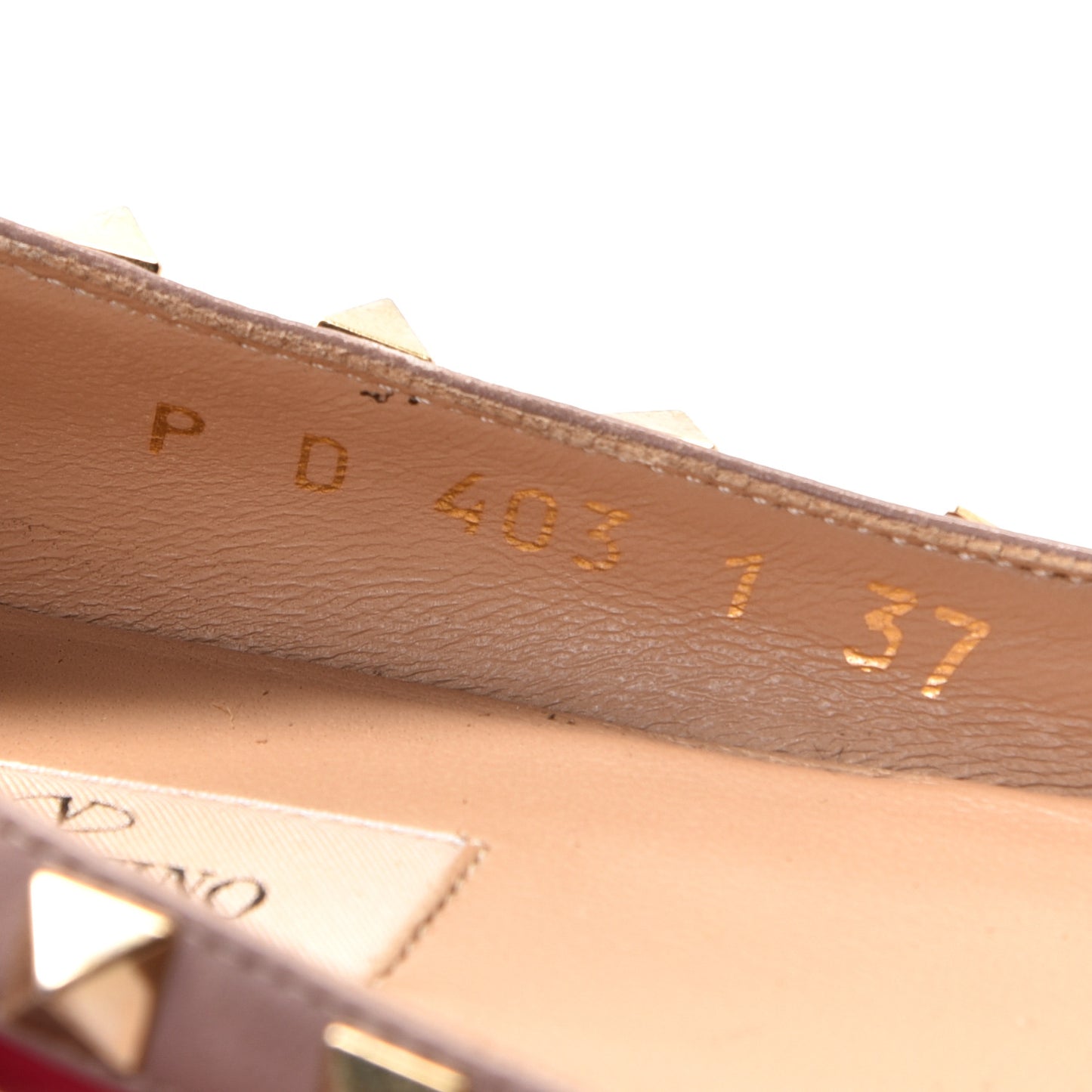 Patent Nappa Rockstud Ballerina Flats 37 Framboise Poudre