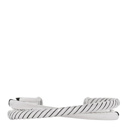 David Yurman Sterling Silver 11mm Crossover 2 Row Cuff Bracelet 1 of 3