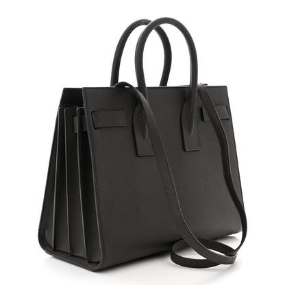 Saint Laurent Grained Calfskin Small Sac De Jour Fog 3 of 11