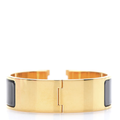 Hermes Enamel Wide Clic Clac H Bracelet PM Black 3 of 6