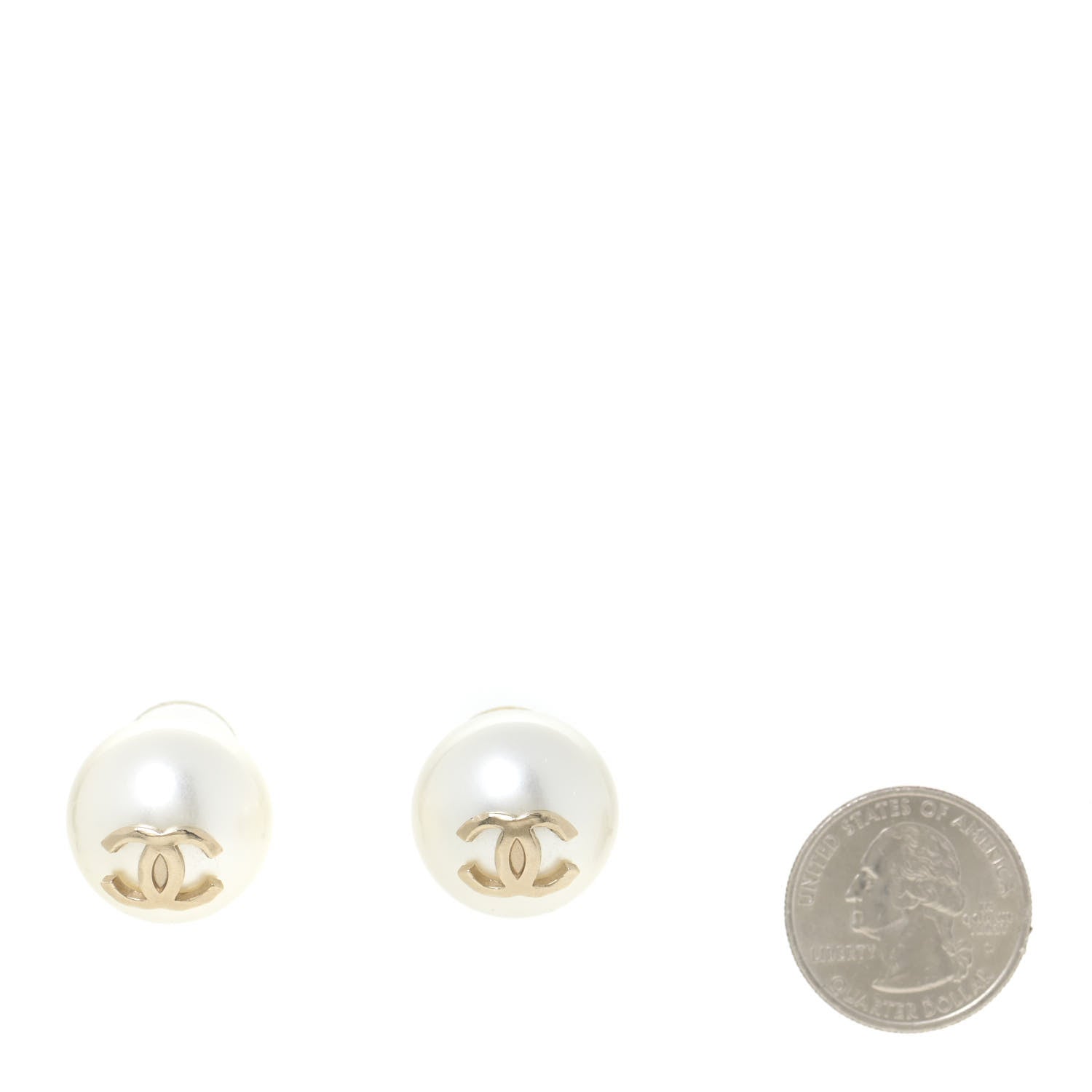 Chanel Pearl CC Large Earrings Gold 4 of 8