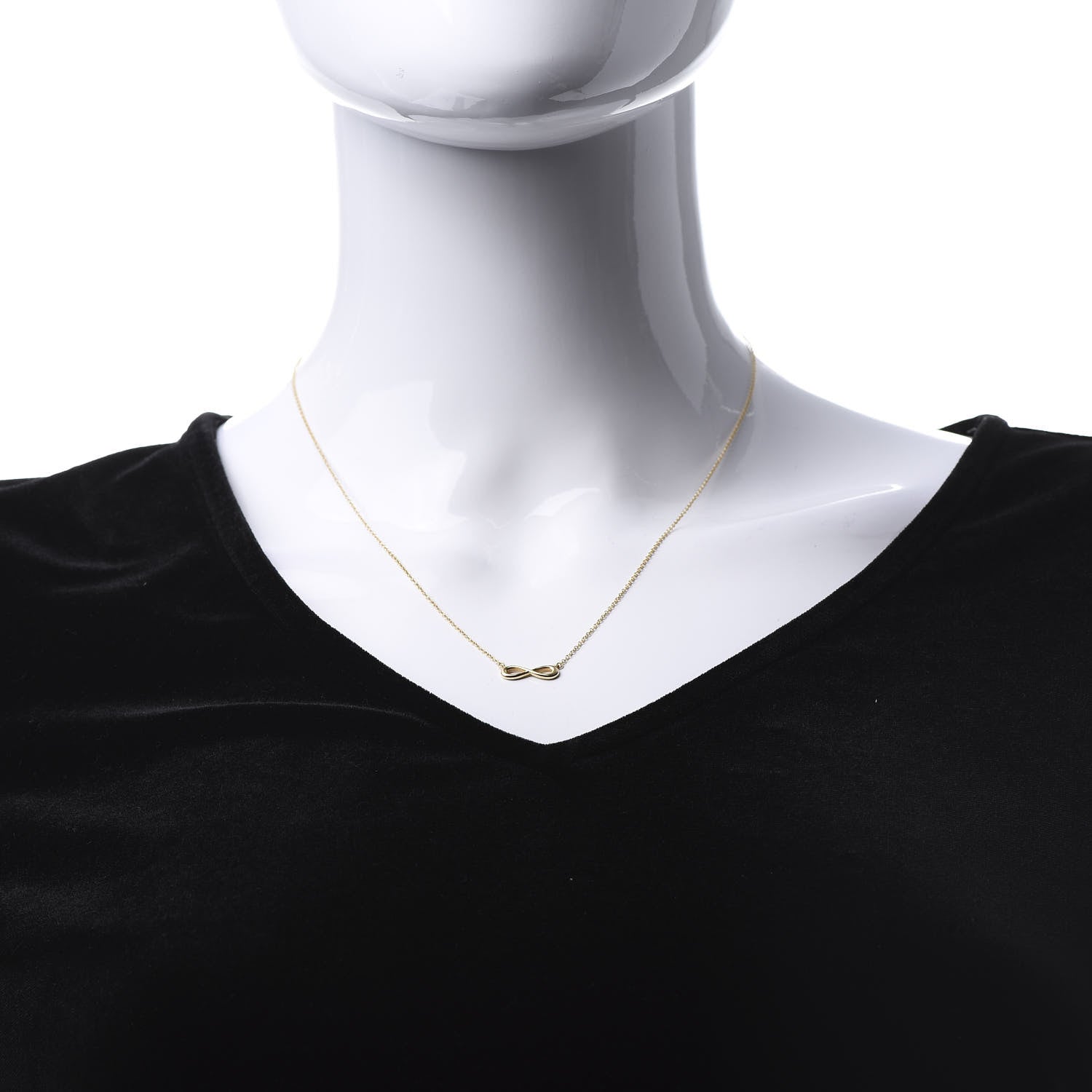 Tiffany 18K Yellow Gold Infinity Pendant Necklace 2 of 5