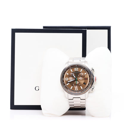Gucci Stainless Steel 45mm G-Timeless Chronograph Quartz Watch Brown 5 of 5