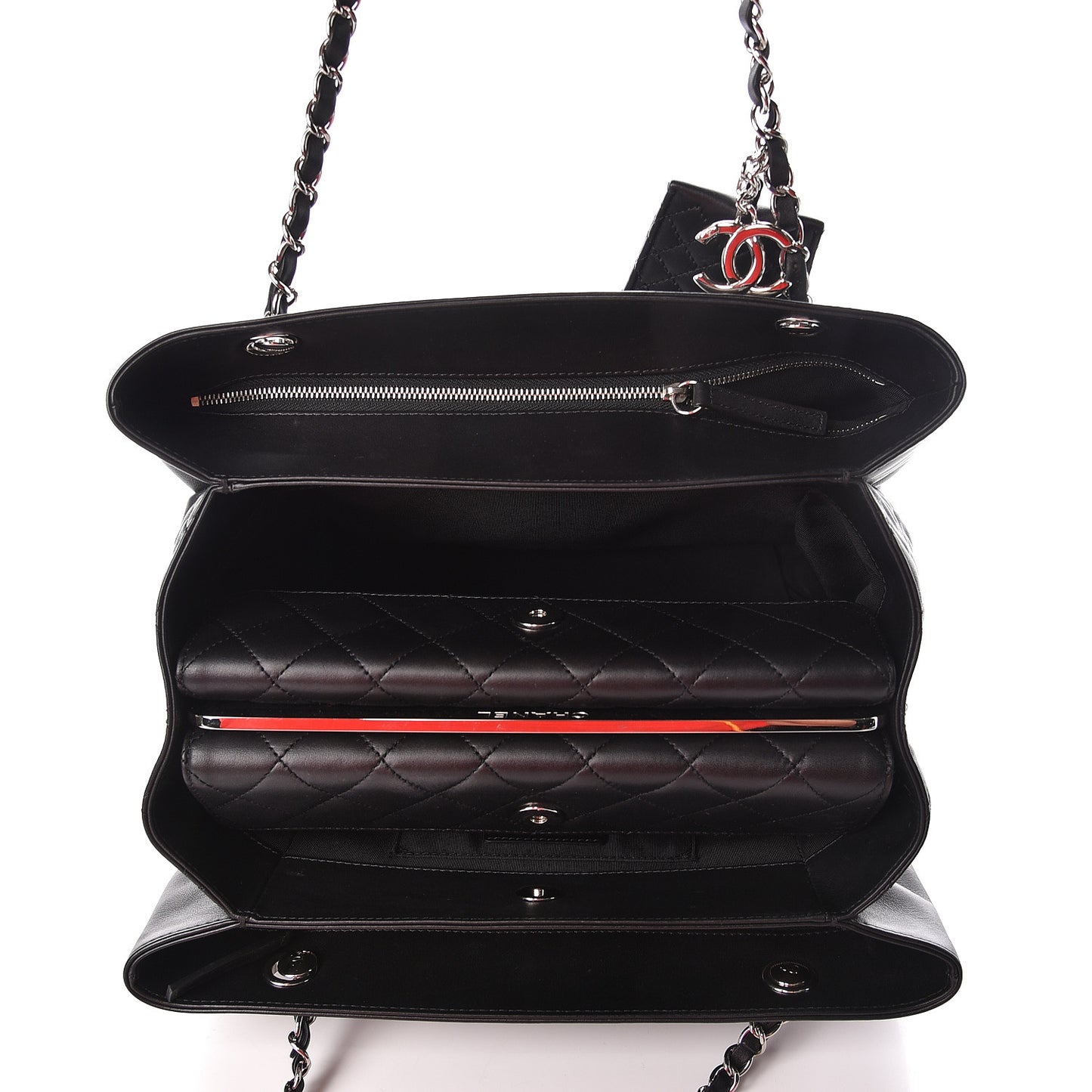 Calfskin Shopping Tote Black