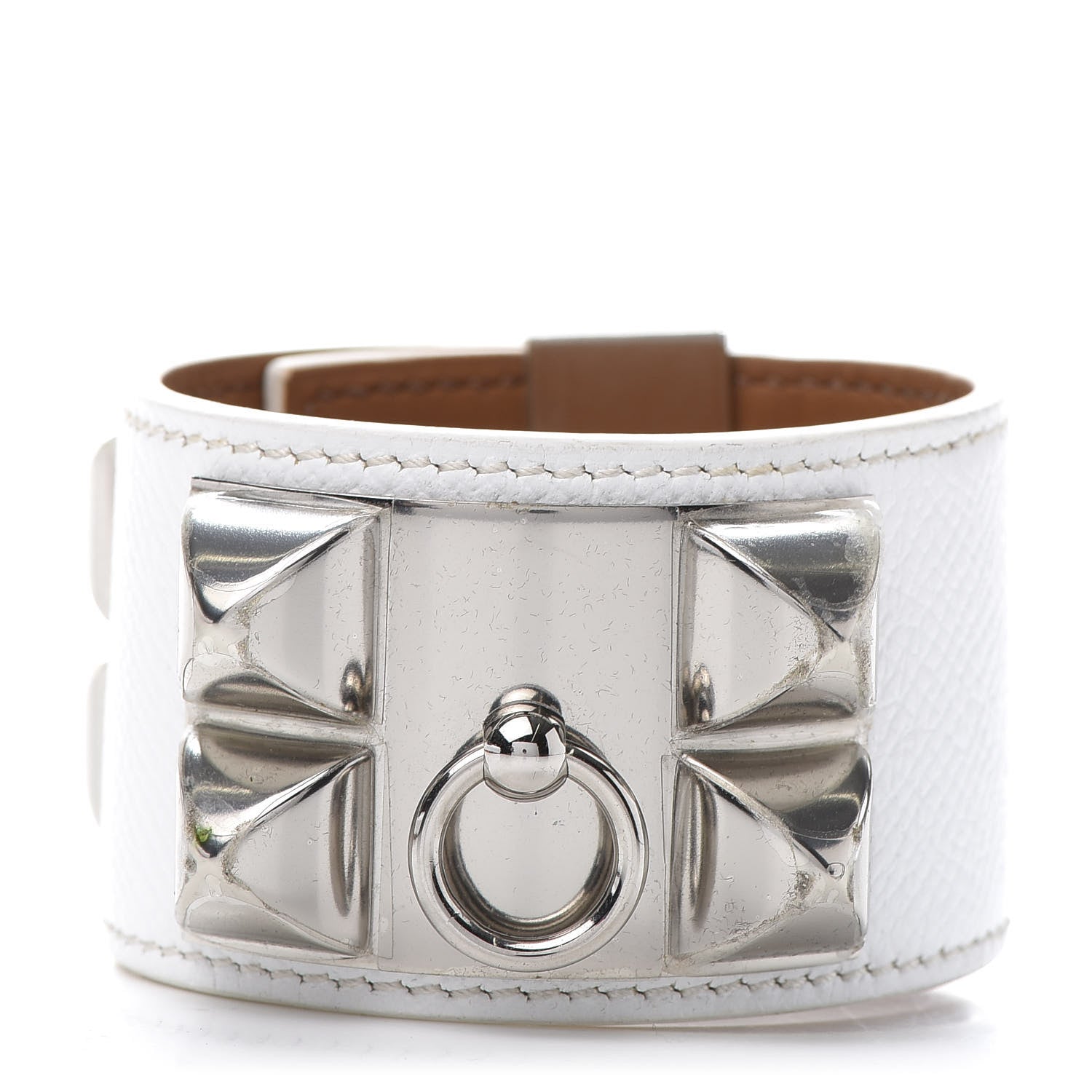 Hermes Epsom Collier de Chien CDC Bracelet T2 White 4 of 9