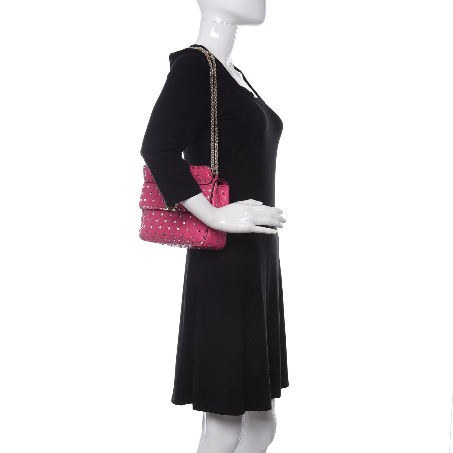 Valentino Garavani Nappa Medium Rockstud Spike Shoulder Bag Pink Orchid 2 of 9