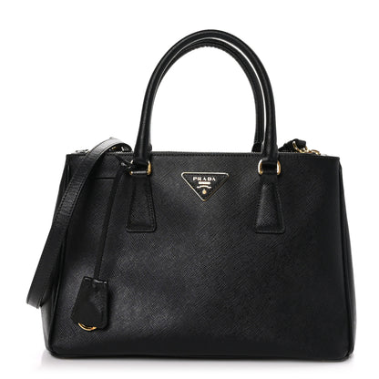 Prada Saffiano Small Galleria Double Zip Tote Black 1 of 8