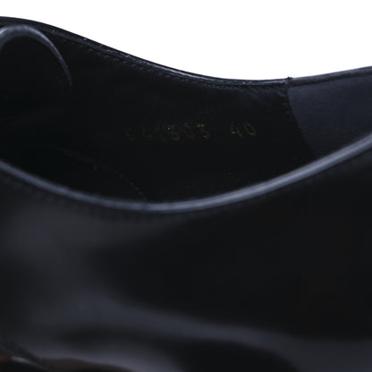 Balenciaga Calfskin Mens Square Toe Derby Shoes 40 Black 10 of 10