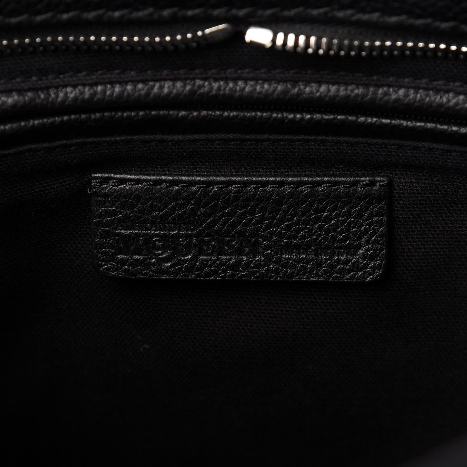 Alexander McQueen Pebbled Calfskin Snakeskin Small Skull Padlock Zip Around Tote Black 6 of 11