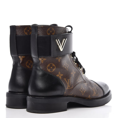 Louis Vuitton Calfskin Monogram Wonderland Flat Ranger Boots 38 4 of 8