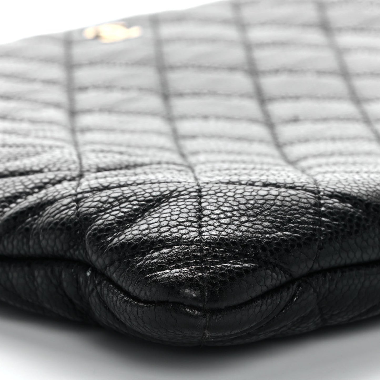 Caviar Quilted Large Cosmetic Case Black