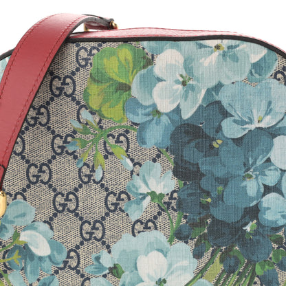 Gucci GG Supreme Monogram Blooms Mini Chain Shoulder Bag Beige Blue Navy Hibiscus Red 8 of 11