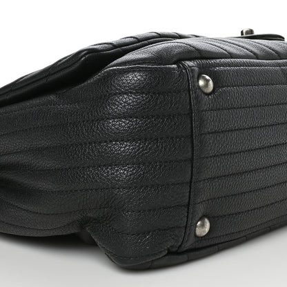 Chanel Calfskin Chevron Quilted XXL Travel Flap Bag Black 9 of 11