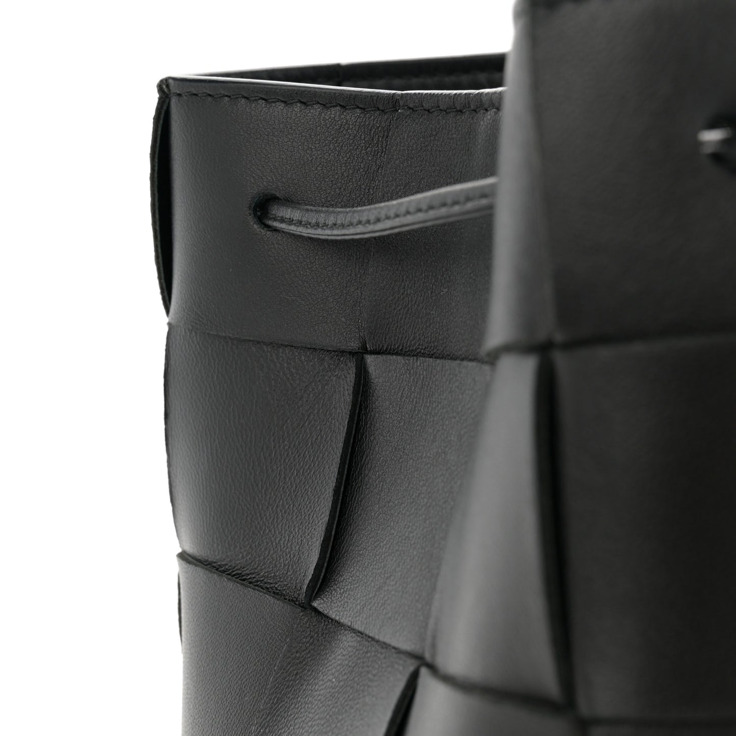 Nappa Maxi Intrecciato Cassette Bucket Bag Black
