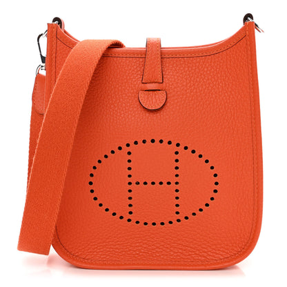 Hermes Taurillon Clemence Evelyne TPM Orange 1 of 10