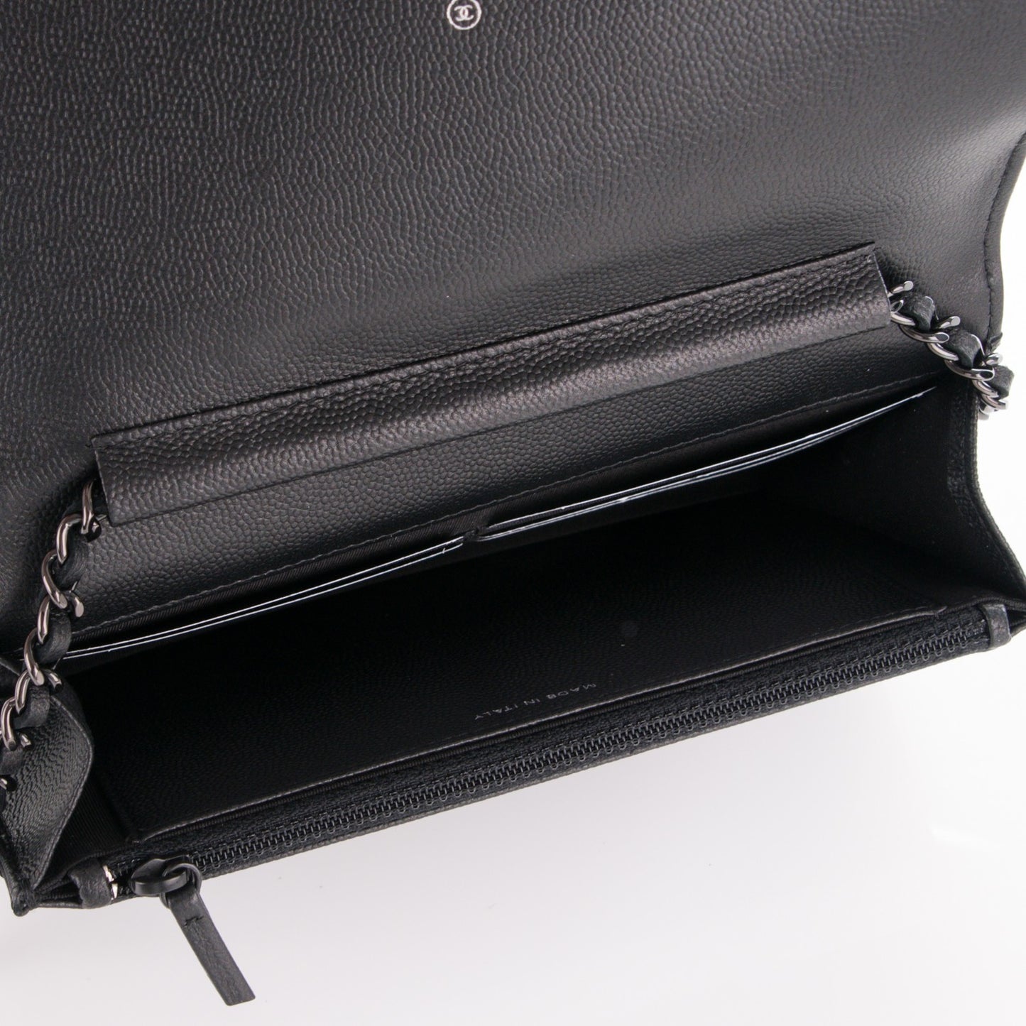 Caviar Quilted Boy Wallet On Chain WOC So Black